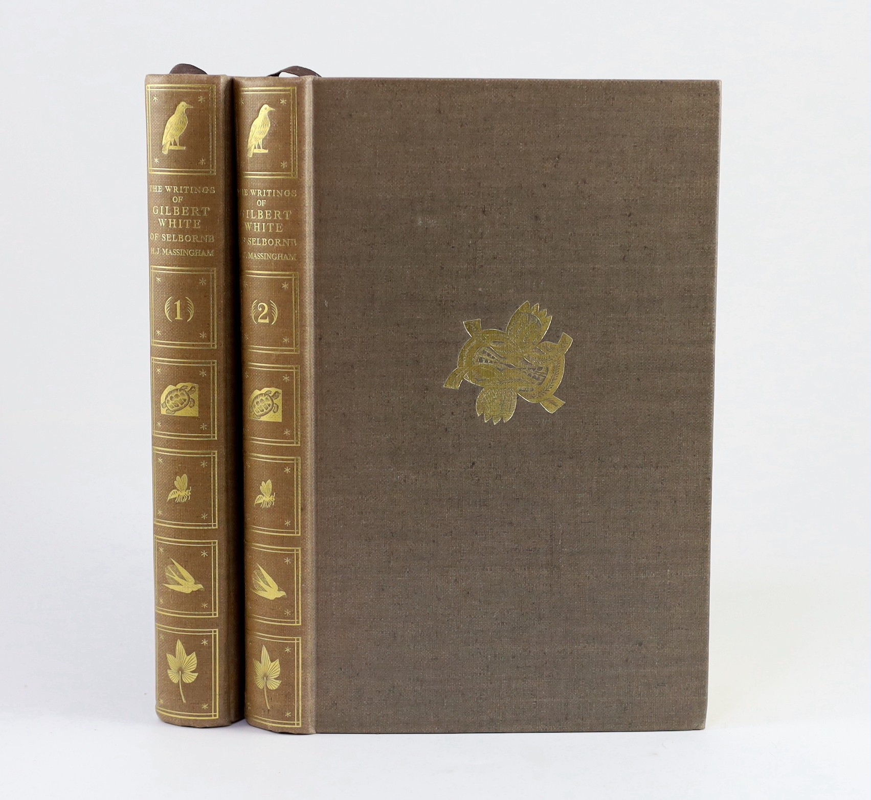 White, Gilbert - The Writings of Gilbert White of Selborne Selected and edited by H.J Massingham, 2 vols, on of 850, 8vo, buckram, with wood-engravings by Eric Ravilious, The Nonesuch Press, London, 1938, together with 2
